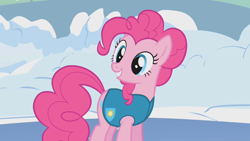 Size: 1280x720 | Tagged: safe, derpibooru import, screencap, pinkie pie, earth pony, pony, winter wrap up, female, mare, solo, winter wrap up vest