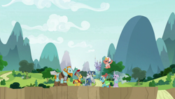 Size: 1920x1080 | Tagged: safe, derpibooru import, screencap, flash magnus, meadowbrook, mistmane, rockhoof, somnambula, star swirl the bearded, the ending of the end, pillars of equestria, rockhoof's shovel, shovel