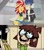 Size: 1280x1440 | Tagged: safe, artist:darthwill3, derpibooru import, flash sentry, sunset shimmer, eqg summertime shorts, equestria girls, good vibes, female, flashimmer, lisa loud, male, shipping, straight, the loud house