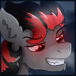 Size: 571x571 | Tagged: safe, artist:jesterpi, derpibooru import, oc, oc:broken flare, dracony, dragon, hybrid, pony, breath, cloud, cloudy, cropped porn, glowing eyes, profile picture, smiling, smirk