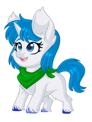 Size: 1080x1440 | Tagged: safe, artist:silentwolf-oficial, derpibooru import, oc, oc only, pony, unicorn, colored hooves, eyelashes, horn, neckerchief, simple background, smiling, solo, transparent background, unicorn oc