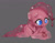 Size: 1280x993 | Tagged: safe, artist:fluffleart, derpibooru import, pinkie pie, goo, goo pony, original species, cute, diapinkes, dripping, goo ponified, gray background, looking down, lying down, pinkie slime, prone, simple background, solo, species swap, translucent