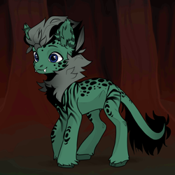 Size: 1024x1024 | Tagged: safe, derpibooru import, oc, avatar maker factory, fangs, forest, forest fang, male, mane, solo, unknown species