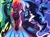 Size: 1750x1300 | Tagged: safe, artist:poppyr0ckz, derpibooru import, idw, nightmare moon, nightmare rarity, queen chrysalis, tempest shadow, alicorn, changeling, changeling queen, pony, unicorn, female, looking at you, mare, open mouth