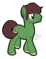 Size: 760x979 | Tagged: safe, artist:toptian, derpibooru import, oc, oc only, earth pony, pony, earth pony oc, signature, simple background, solo, unshorn fetlocks, white background