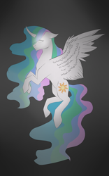 Size: 1936x3098 | Tagged: safe, artist:toptian, derpibooru import, princess celestia, alicorn, pony, female, glowing eyes, mare, rearing, solo