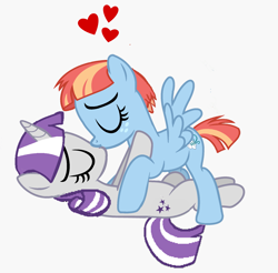 Size: 4073x4009 | Tagged: safe, artist:vwfan01, derpibooru exclusive, derpibooru import, twilight velvet, windy whistles, pegasus, pony, unicorn, eyes closed, female, heart, infidelity, kissing, lesbian, love, mare, shipping, simple background, velvetwhistles, white background