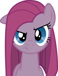 Size: 6000x7852 | Tagged: safe, artist:frownfactory, derpibooru import, pinkie pie, earth pony, pony, party of one, female, frown, mare, pinkamena diane pie, raised eyebrow, simple background, solo, transparent background