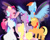 Size: 1620x1296 | Tagged: safe, artist:mixdaponies, derpibooru import, applejack, fluttershy, pinkie pie, rainbow dash, rarity, twilight sparkle, earth pony, pegasus, pony, unicorn, group shot, magic, mane six, mlp fim's tenth anniversary