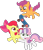 Size: 1920x2252 | Tagged: safe, artist:alexdti, derpibooru import, apple bloom, scootaloo, sweetie belle, earth pony, pegasus, unicorn, cutie mark, cutie mark crusaders, scooter, simple background, the cmc's cutie marks, transparent background