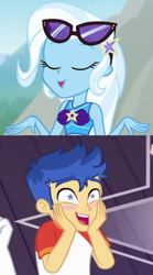 Size: 792x1428 | Tagged: safe, derpibooru import, flash sentry, trixie, better together, equestria girls, forgotten friendship, spring breakdown, female, male, sentrixie, shipping, shipping domino, starry eyes, straight, wingding eyes