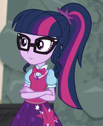 Size: 730x892 | Tagged: safe, derpibooru import, edit, edited screencap, editor:mycarhasamoustache, screencap, sci-twi, twilight sparkle, equestria girls, movie magic, spoiler:eqg specials, cropped, solo