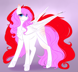 Size: 2713x2500 | Tagged: safe, artist:1fresita, derpibooru import, oc, oc only, oc:ayame, pegasus, pony, blushing, chest fluff, female, gradient background, looking at you, mare, solo