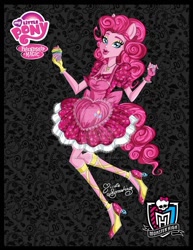 Size: 900x1167 | Tagged: safe, artist:nemoturunen, derpibooru import, pinkie pie, earth pony, pony, crossover, cupcake, food, monster high, solo