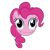 Size: 640x640 | Tagged: safe, derpibooru import, edit, edited screencap, screencap, pinkie pie, earth pony, pony, too many pinkie pies, background removed, derp, faic, simple background, smiling, solo, transparent background, wavy mouth, wide eyes