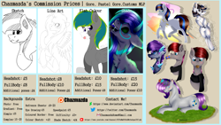 Size: 1920x1080 | Tagged: safe, artist:chazmazda, derpibooru import, oc, pony, advertisement, bust, commission, commission info, commission prices, commissions open, eye shine, fullbody, highlight, open, photo, portrait, prices, shine, sketch, solo