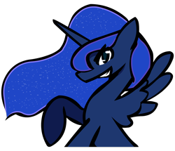 Size: 1744x1500 | Tagged: safe, artist:darksoma, derpibooru import, princess luna, alicorn, pony, missing accessory, simple background, solo, transparent background, we don't normally wear clothes