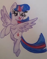 Size: 280x349 | Tagged: safe, artist:chewy-tartz, derpibooru import, twilight sparkle, twilight sparkle (alicorn), alicorn, flying, solo