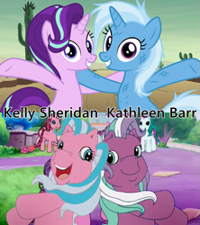 Size: 545x614 | Tagged: safe, derpibooru import, screencap, cotton candy (g3), starlight glimmer, sweetberry, trixie, earth pony, pony, unicorn, friends are never far away, g3, road to friendship, exploitable meme, female, illuminati confirmed, kathleen barr, kelly sheridan, mare, meme, same voice actor