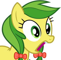 Size: 977x975 | Tagged: safe, artist:nano23823, derpibooru import, apple fritter, earth pony, pony, .svg available, apple family member, bow, bust, female, hair bow, mare, open mouth, shocked, simple background, solo, svg, transparent background, vector