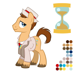 Size: 504x504 | Tagged: safe, artist:lissystrata, derpibooru import, doctor whooves, earth pony, pony, blazer, clothes, crossover, doctor who, male, necktie, panama hat, ponified, reference sheet, scarf, seventh doctor, shirt, simple background, solo, stallion, sweater vest, the doctor, transparent background