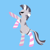 Size: 1200x1200 | Tagged: safe, artist:lebalisa, derpibooru import, oc, oc only, oc:zebra north, zebra, blue background, clothes, femboy, male, rearing, simple background, socks, solo, stallion, striped socks, zebra oc