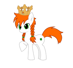 Size: 1452x1356 | Tagged: safe, artist:jedrek_123, derpibooru exclusive, derpibooru import, edit, oc, oc only, oc:niki, braid, burger king, crown, ear fluff, female, jewelry, mare, raised tail, regalia, simple background, solo, tail, transparent background