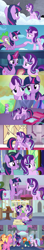 Size: 1280x7200 | Tagged: safe, derpibooru import, screencap, luster dawn, princess twilight 2.0, silverstream, spike, starlight glimmer, sunburst, twilight sparkle, twilight sparkle (alicorn), alicorn, dragon, pony, unicorn, a horse shoe-in, celestial advice, school daze, school raze, shadow play, the crystalling, the cutie map, the cutie re-mark, the last problem, to where and back again, bag, crying, friendship, happy birthday mlp:fim, headmare starlight, hug, mentor and protege, mlp fim's tenth anniversary, older, older silverstream, older starlight glimmer, older sunburst, older twilight, s5 starlight, saddle bag, school of friendship, sunburst the bearded, teacher and student, then and now