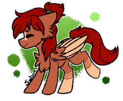 Size: 550x450 | Tagged: safe, artist:silentwolf-oficial, derpibooru import, oc, oc only, pegasus, pony, chest fluff, ear fluff, eyes closed, pegasus oc, signature, simple background, smiling, solo, transparent background, two toned wings, wings