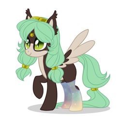 Size: 1120x1119 | Tagged: safe, artist:helemaranth, derpibooru import, oc, oc only, pegasus, pony, clothes, pegasus oc, raised hoof, simple background, socks, solo, two toned wings, white background, wings