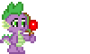 Size: 100x60 | Tagged: safe, artist:color anon, spike, dragon, animated, paddle, pixel art, solo
