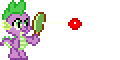 Size: 120x60 | Tagged: safe, artist:color anon, spike, dragon, animated, paddling, pixel art, solo
