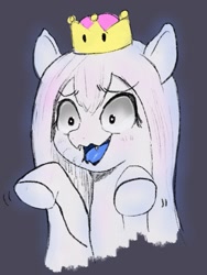 Size: 693x924 | Tagged: safe, artist:nullpotower, derpibooru import, ghost, ghost pony, pony, booette, fangs, ponified, solo, super crown