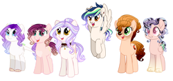 Size: 1280x604 | Tagged: safe, artist:sweet-psycho-uwu, derpibooru import, oc, dracony, dragon, earth pony, hybrid, pegasus, pony, female, interspecies offspring, mare, offspring, parent:applejack, parent:caramel, parent:cheese sandwich, parent:discord, parent:flash sentry, parent:fluttershy, parent:pinkie pie, parent:rainbow dash, parent:rarity, parent:soarin', parent:spike, parent:twilight sparkle, parents:carajack, parents:cheesepie, parents:discoshy, parents:flashlight, parents:soarindash, parents:sparity, simple background, transparent background