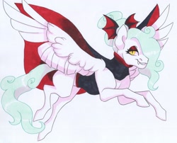 Size: 3774x3043 | Tagged: safe, artist:frozensoulpony, derpibooru import, oc, oc:jade luck, pegasus, pony, clothes, costume, female, mare, nightmare night costume, solo, traditional art