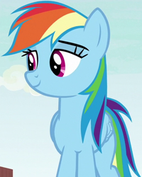 Size: 418x523 | Tagged: safe, derpibooru import, screencap, rainbow dash, pegasus, pony, common ground, female, mare, solo