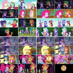 Size: 1080x1080 | Tagged: safe, artist:jericollage70, derpibooru import, applejack, fluttershy, pinkie pie, rainbow dash, rarity, sci-twi, sunset shimmer, timber spruce, twilight sparkle, equestria girls, legend of everfree - bloopers, converse, groucho marx psyche out, humane five, humane seven, humane six, meta, shoes, twitter