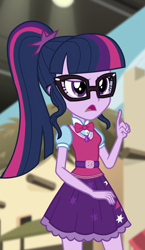 Size: 578x998 | Tagged: safe, derpibooru import, screencap, sci-twi, twilight sparkle, equestria girls, movie magic, spoiler:eqg specials, cropped, solo