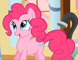 Size: 1306x1003 | Tagged: safe, derpibooru import, screencap, pinkie pie, earth pony, pony, feeling pinkie keen, cropped, cute, diapinkes, happy, open mouth, smiling, solo