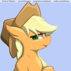 Size: 3000x3000 | Tagged: safe, artist:phlerius, derpibooru import, applejack, earth pony, pony, bust, cute, digital art, portrait, profile, solo