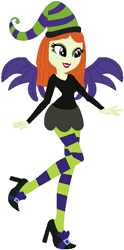 Size: 306x615 | Tagged: safe, artist:prettycelestia, artist:user15432, derpibooru import, human, equestria girls, barely eqg related, base used, bat wings, black dress, black shoes, clothes, crossover, demon wings, dress, equestria girls style, equestria girls-ified, hat, high heels, leggings, purple wings, scary godmother, shoes, wings, witch hat