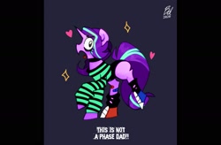 Size: 1643x1080 | Tagged: safe, artist:blackdog_stuff, derpibooru import, starlight glimmer, pony, unicorn, choker, clothes, converse, dialogue, emo, it's not a phase, shoes, solo, teenage glimmer, teenager