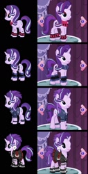 Size: 777x1529 | Tagged: safe, derpibooru import, starlight glimmer, pony, unicorn, 3d, alternate hairstyle, clothes, ear piercing, earring, edgelight glimmer, gameloft, goth, jewelry, makeup, piercing, solo