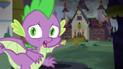 Size: 1920x1080 | Tagged: safe, derpibooru import, screencap, spike, dragon, pony, the ending of the end, unnamed character, unnamed pony, winged spike