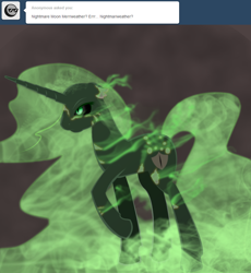 Size: 884x960 | Tagged: safe, artist:askmerriweatherauthor, derpibooru import, oc, oc:merriweather, pony, ask merriweather, nightmarified, solo