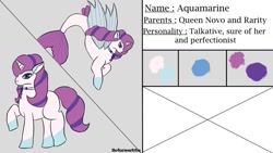 Size: 1280x720 | Tagged: safe, artist:schumette14, derpibooru import, oc, oc only, oc:aquamarine, pony, seapony (g4), unicorn, hybrid oc, parent:queen novo, parent:rarity, parents:novity, parents:rarinovo