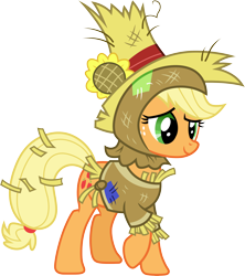 Size: 3000x3381 | Tagged: safe, artist:cloudyglow, derpibooru import, applejack, earth pony, pony, luna eclipsed, .ai available, scarecrow, simple background, solo, transparent background, vector