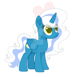 Size: 1280x1330 | Tagged: safe, artist:thestupidartist951, derpibooru import, oc, oc:fleurbelle, alicorn, alicorn oc, bow, female, golden eyes, hair bow, horn, mare, simple background, transparent background, watermark, wings