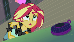 Size: 1920x1080 | Tagged: safe, derpibooru import, screencap, sunset shimmer, equestria girls, friendship games, friendship games bloopers, magic capture device, solo