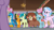 Size: 1366x768 | Tagged: safe, derpibooru import, screencap, gallus, ocellus, sandbar, silverstream, smolder, twilight sparkle, yona, alicorn, changeling, dragon, earth pony, griffon, hippogriff, yak, the hearth's warming club, dragoness, female